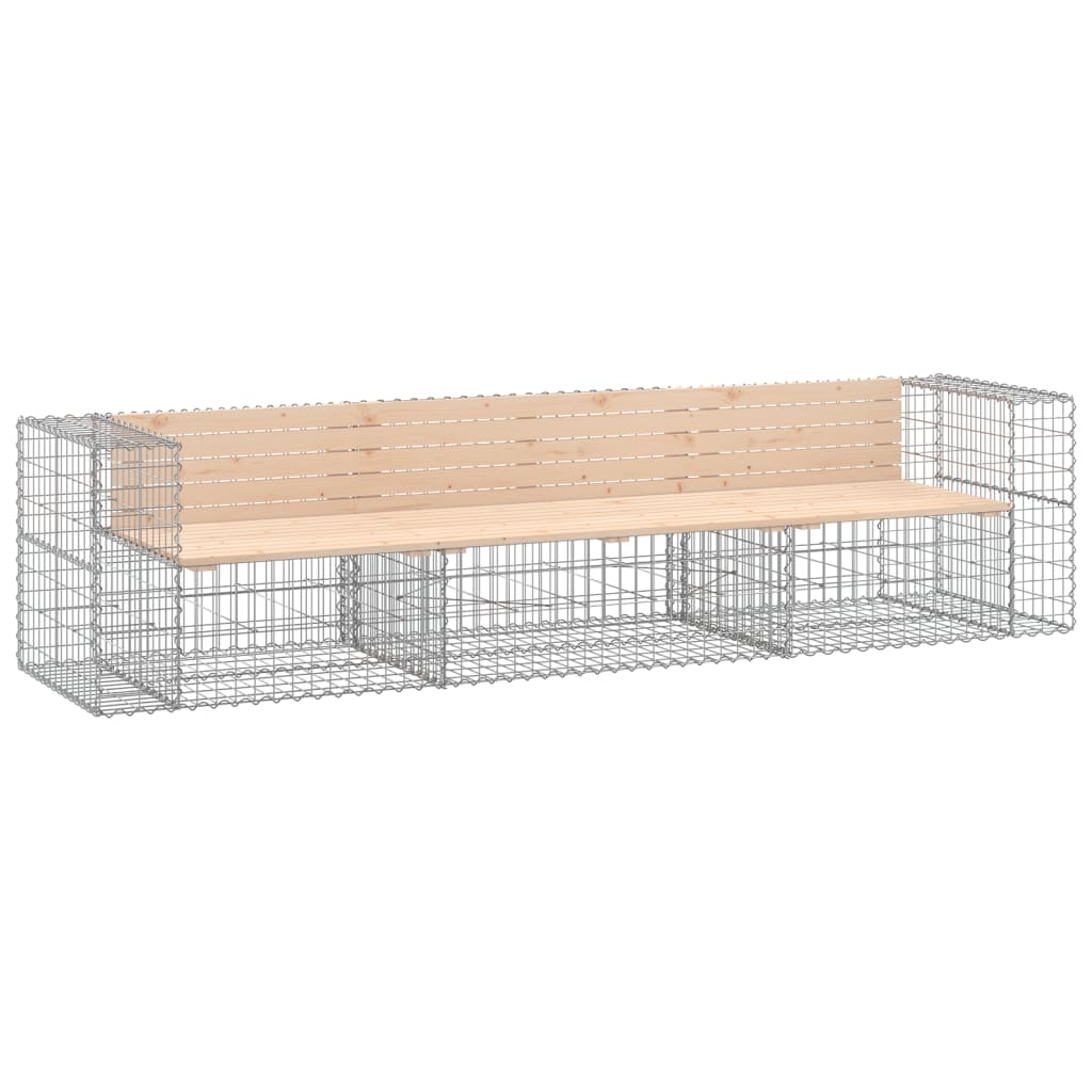 Vrtna klupa s gabionskim dizajnom 287x71x65,5 cm od borovine
