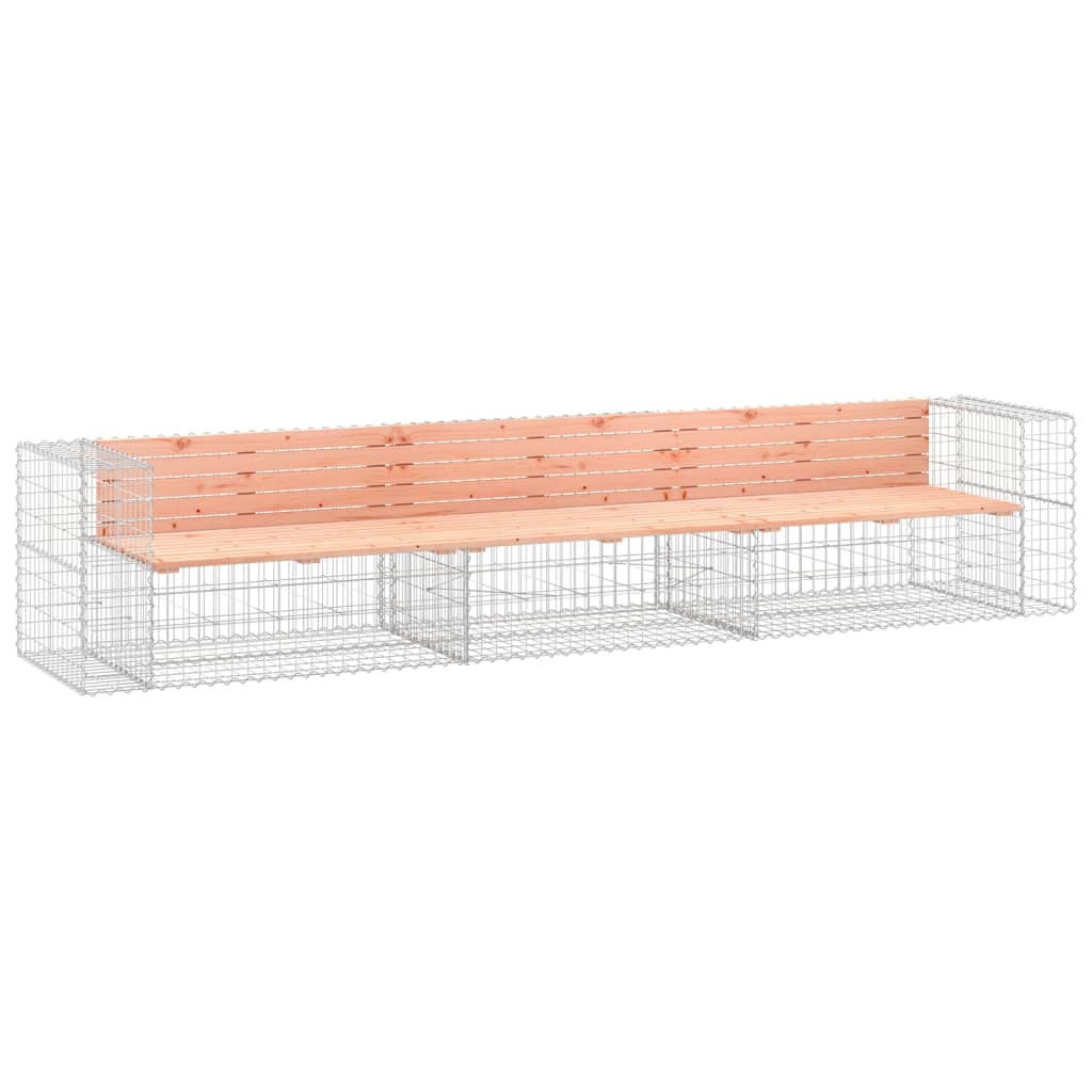 Vrtna klupa s gabionskim dizajnom 347x71x65,5 cm drvo duglazije
