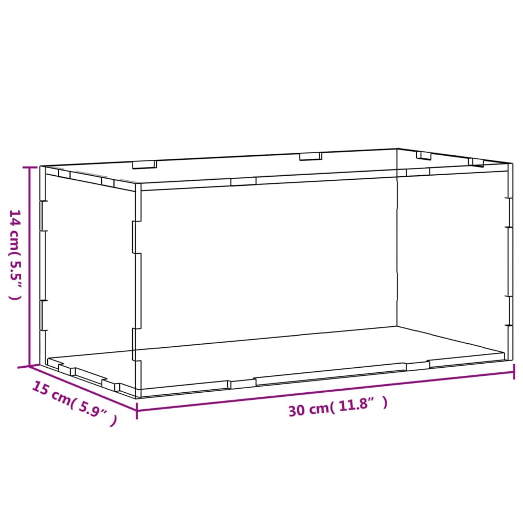 Kutija za izlaganje prozirna 30x15x14 cm akrilna