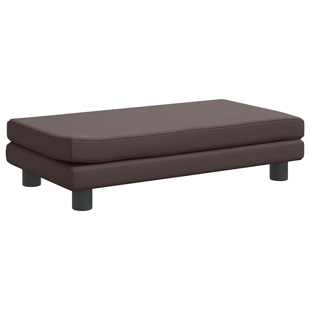 Dječja sofa s tabureom smeđa 100 x 50 x 30 cm od umjetne kože