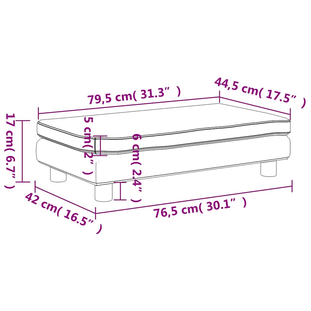 Dječja sofa s tabureom smeđa 100 x 50 x 30 cm od umjetne kože