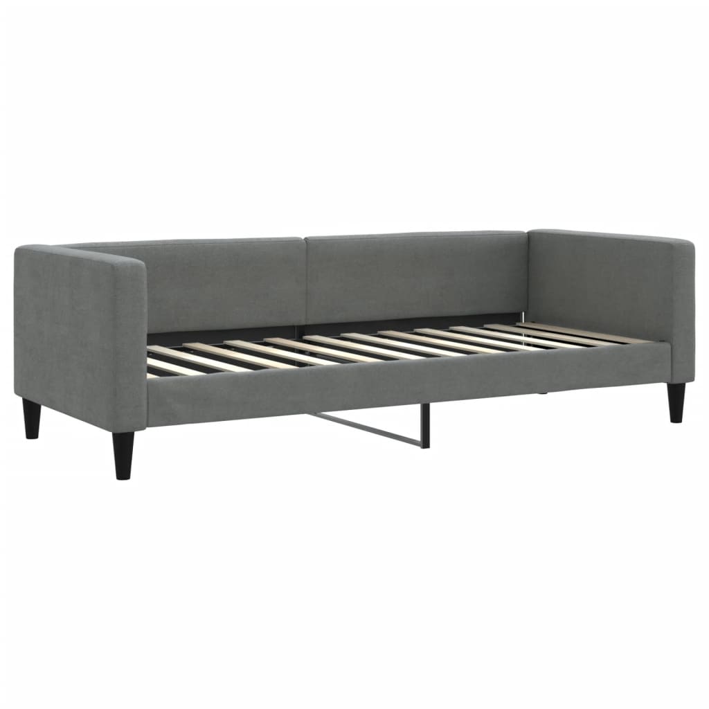 Dnevni krevet s madracem tamnosivi 80 x 200 cm od tkanine