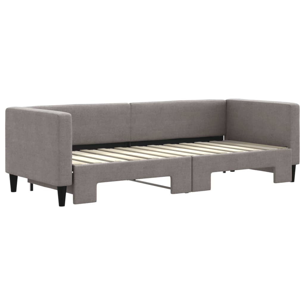 Dnevni krevet na razvlačenje smeđesivi 80 x 200 cm od tkanine