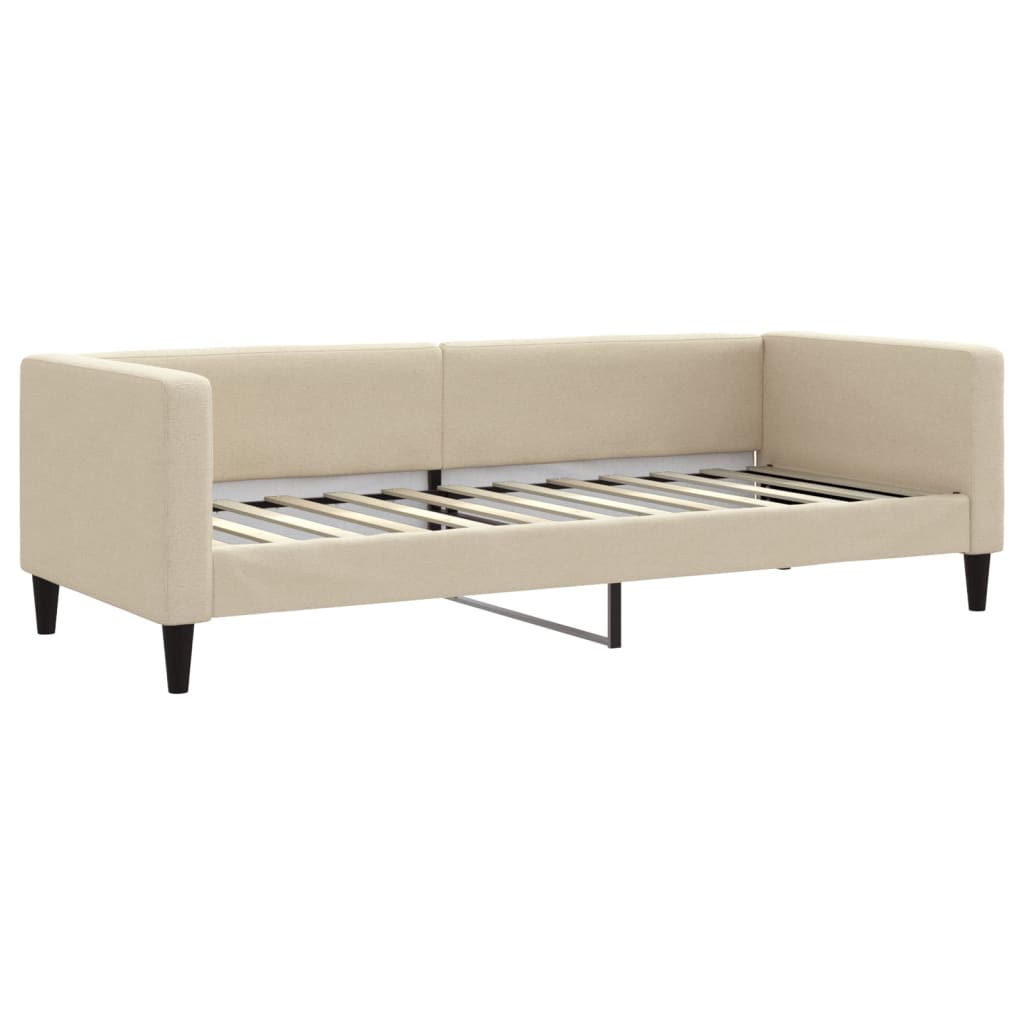 Dnevni krevet na razvlačenje krem 80 x 200 cm od tkanine