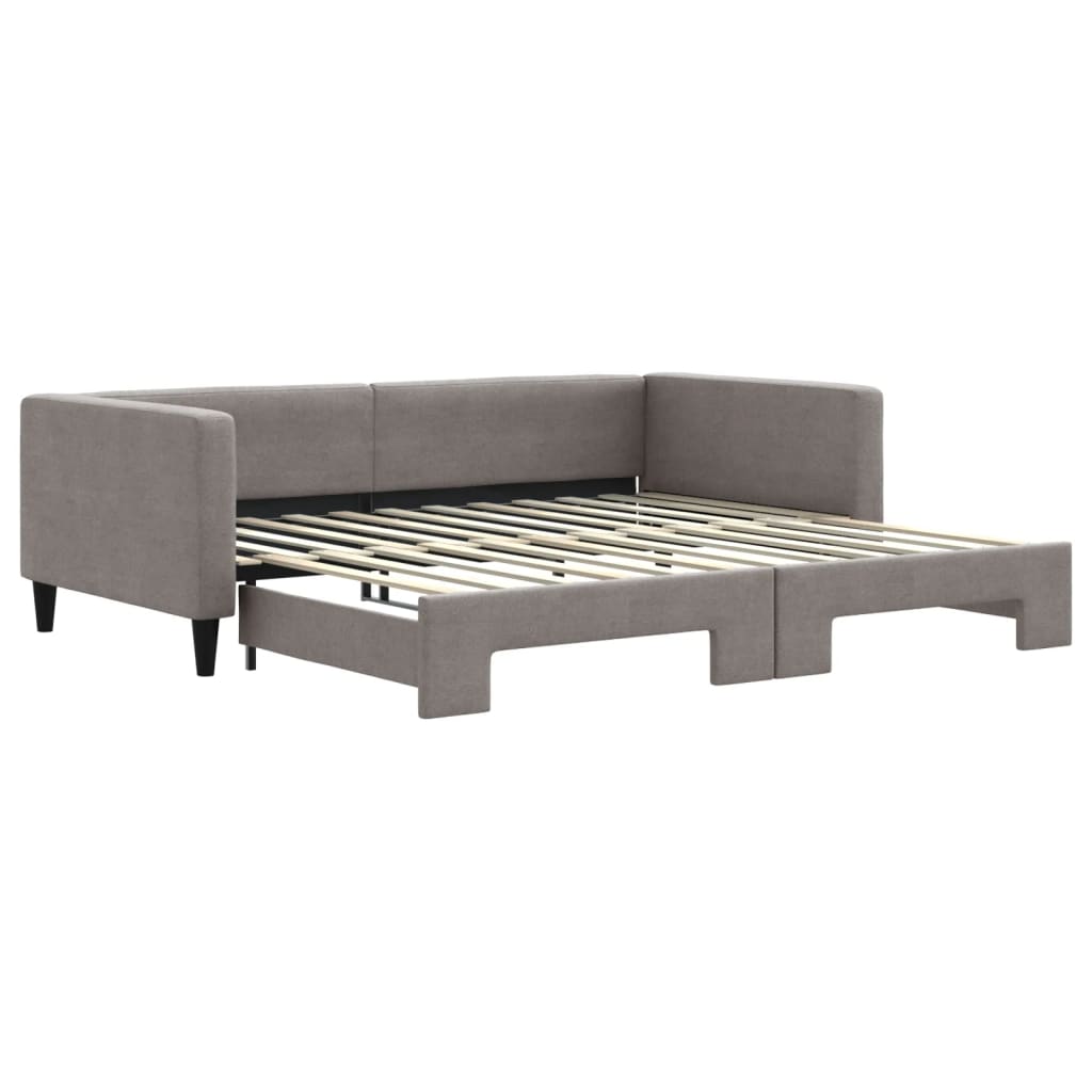 Dnevni krevet na razvlačenje smeđesivi 100 x 200 cm od tkanine