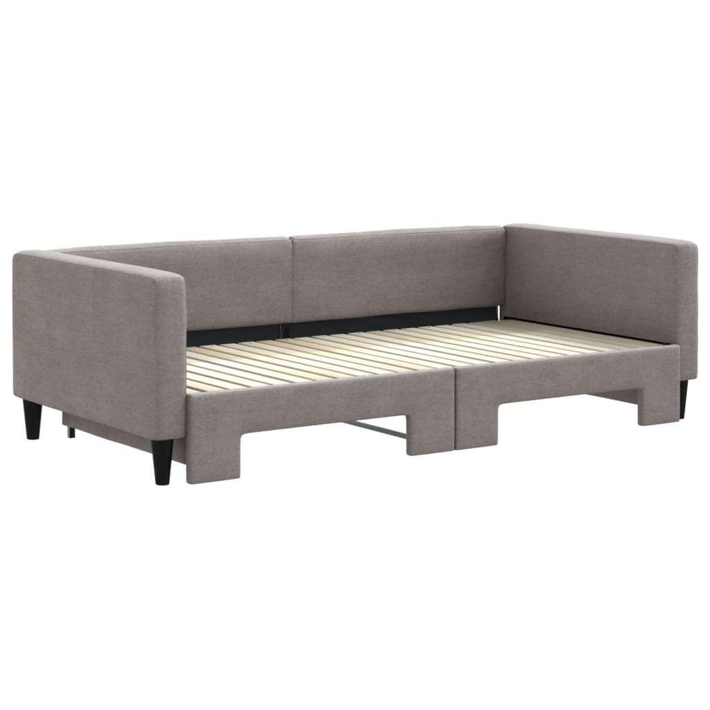 Dnevni krevet na razvlačenje smeđesivi 100 x 200 cm od tkanine