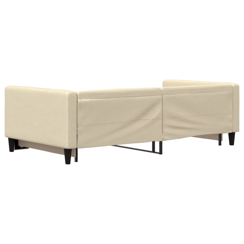 Dnevni krevet na razvlačenje krem 100 x 200 cm od tkanine