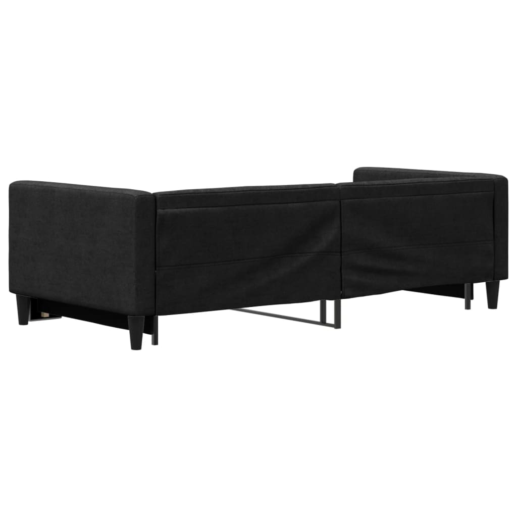 Dnevni krevet na razvlačenje crni 90 x 190 cm od tkanine