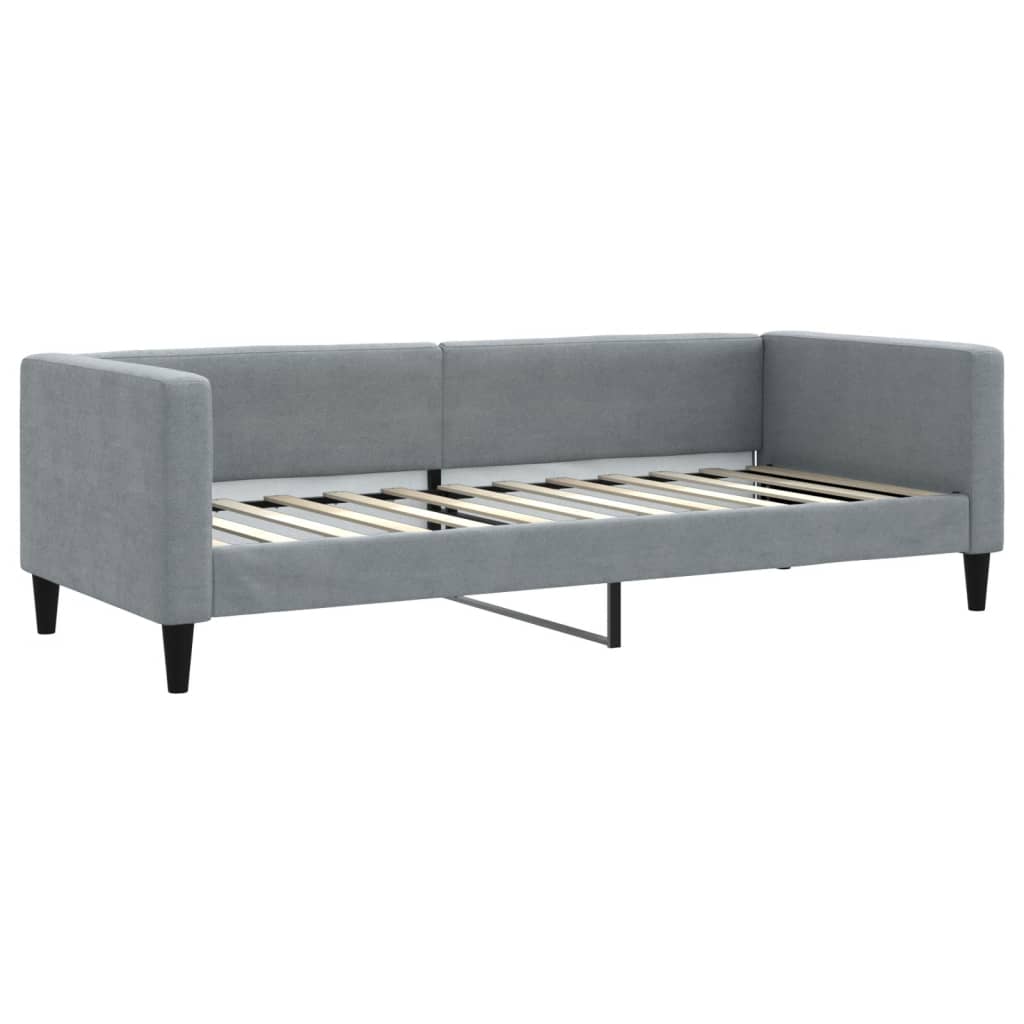 Dnevni krevet na razvlačenje svjetlosivi 80 x 200 cm od tkanine