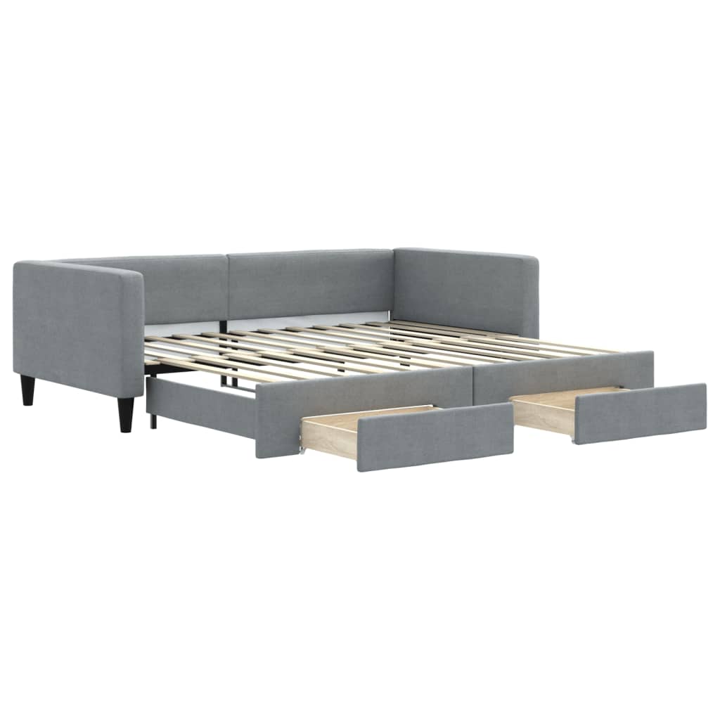 Dnevni krevet na razvlačenje svjetlosivi 100x200 cm od tkanine