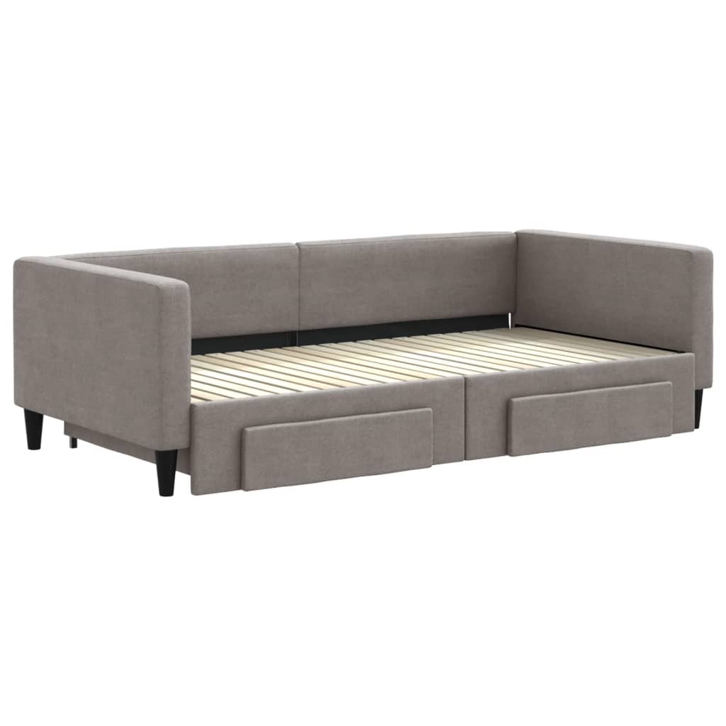 Dnevni krevet na razvlačenje smeđesivi 100 x 200 cm od tkanine