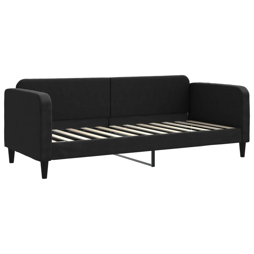Dnevni krevet s madracem crni 80 x 200 cm od tkanine