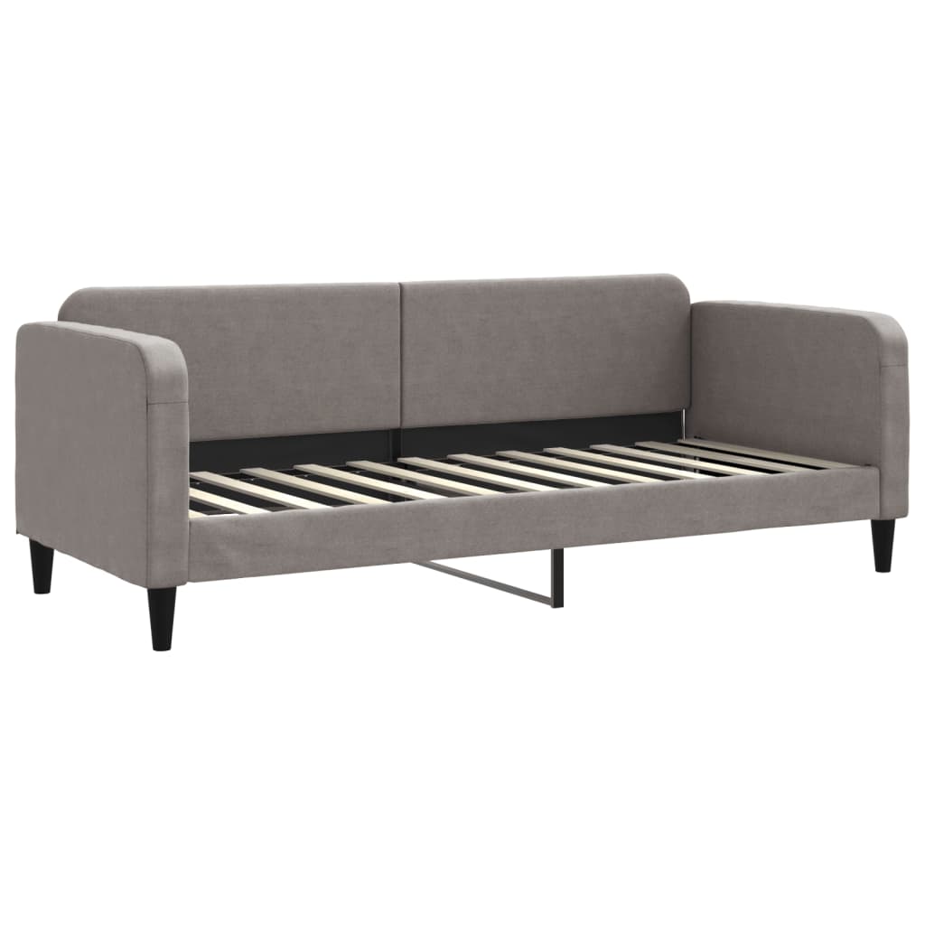 Dnevni krevet s madracem smeđesivi 80 x 200 cm od tkanine