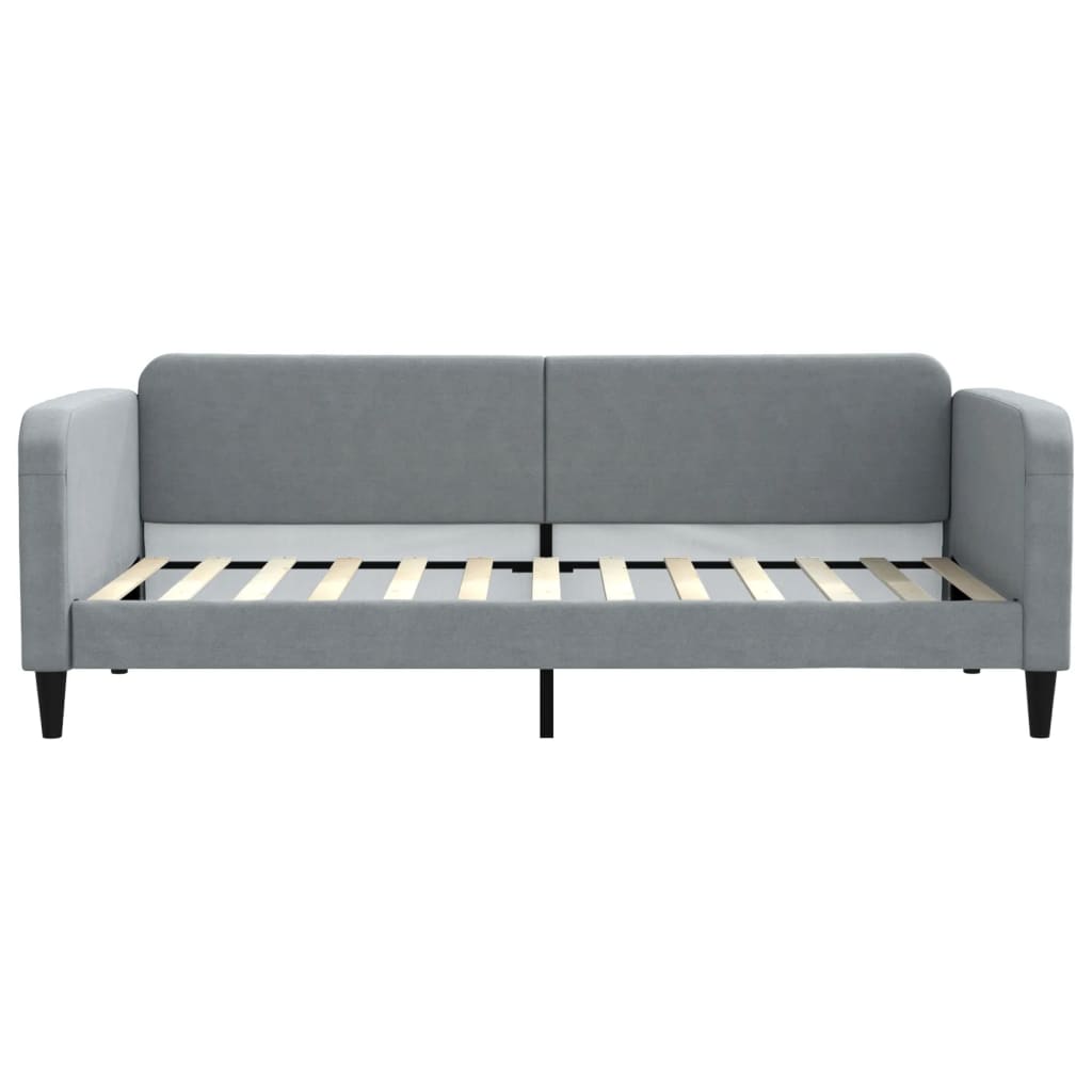 Dnevni krevet s madracem svjetlosivi 90 x 200 cm od tkanine