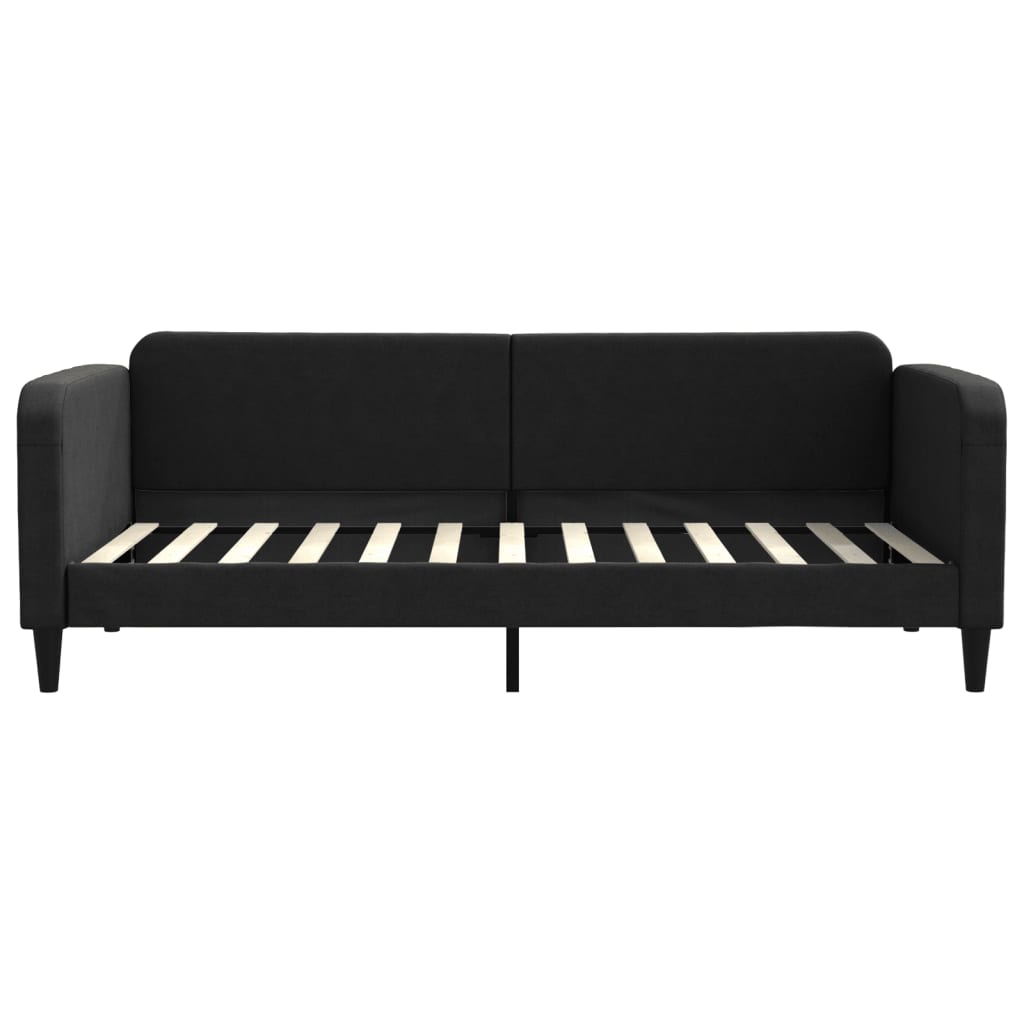 Dnevni krevet s madracem crni 90 x 200 cm od tkanine