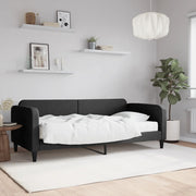 Dnevni krevet s madracem crni 90 x 200 cm od tkanine