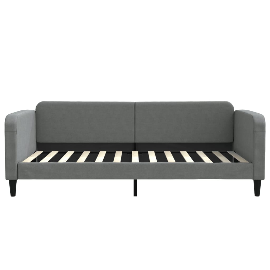 Dnevni krevet s madracem tamnosivi 100 x 200 cm od tkanine