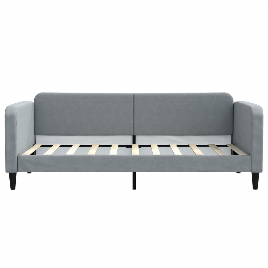 Dnevni krevet s madracem svjetlosivi 90 x 190 cm od tkanine
