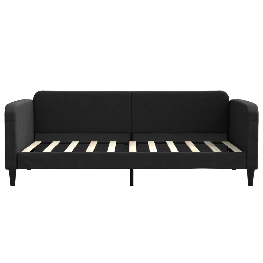 Dnevni krevet s madracem crni 90 x 190 cm od tkanine