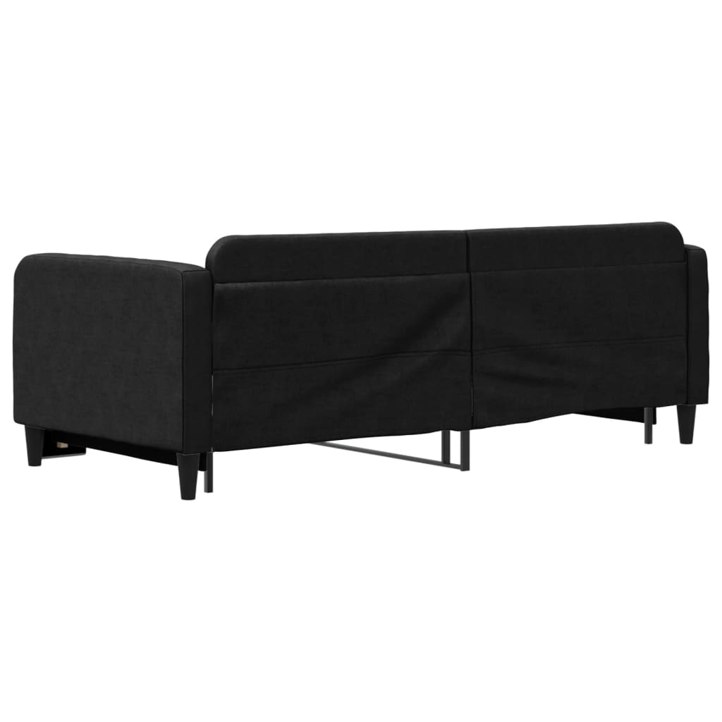 Dnevni krevet na razvlačenje crni 90 x 200 cm od tkanine