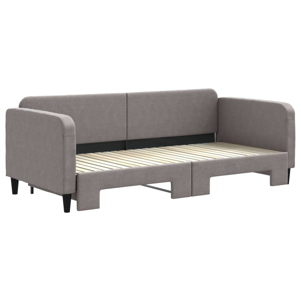 Dnevni krevet na razvlačenje smeđesivi 90 x 200 cm od tkanine
