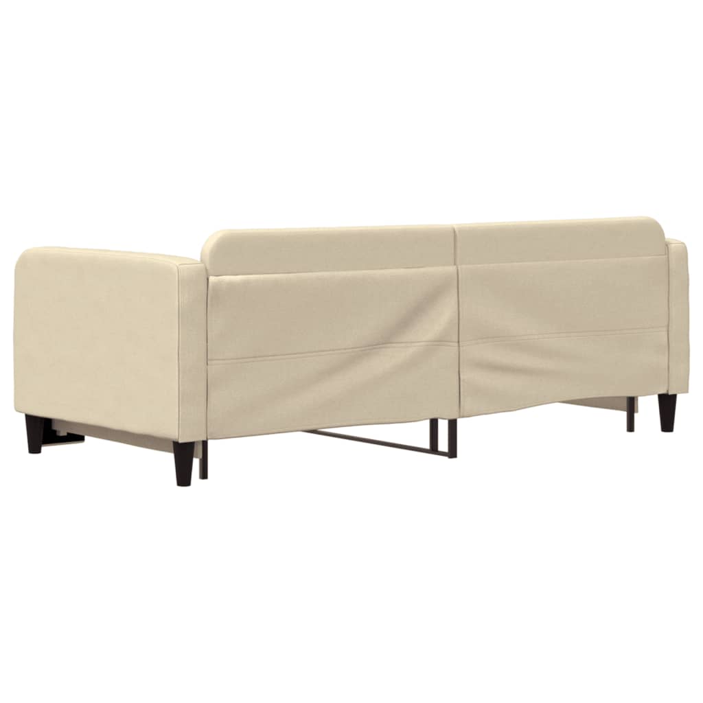 Dnevni krevet na razvlačenje krem 90 x 200 cm od tkanine