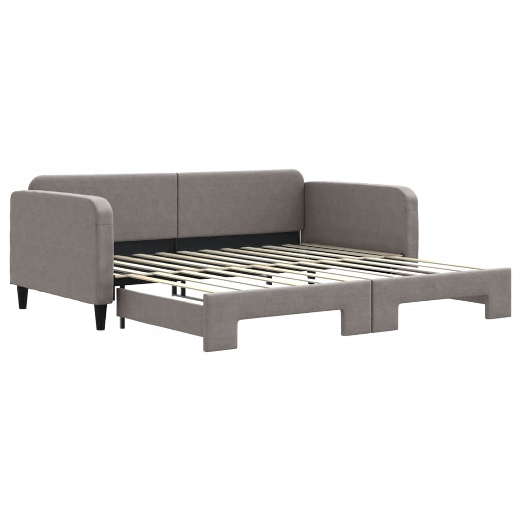 Dnevni krevet na razvlačenje smeđesivi 100 x 200 cm od tkanine
