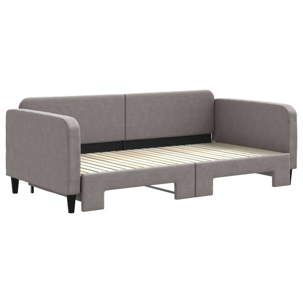 Dnevni krevet na razvlačenje smeđesivi 100 x 200 cm od tkanine