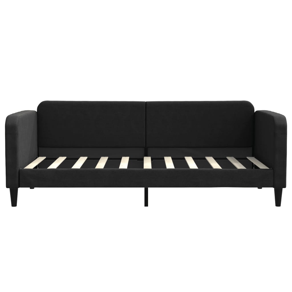 Dnevni krevet na razvlačenje crni 90 x 190 cm od tkanine