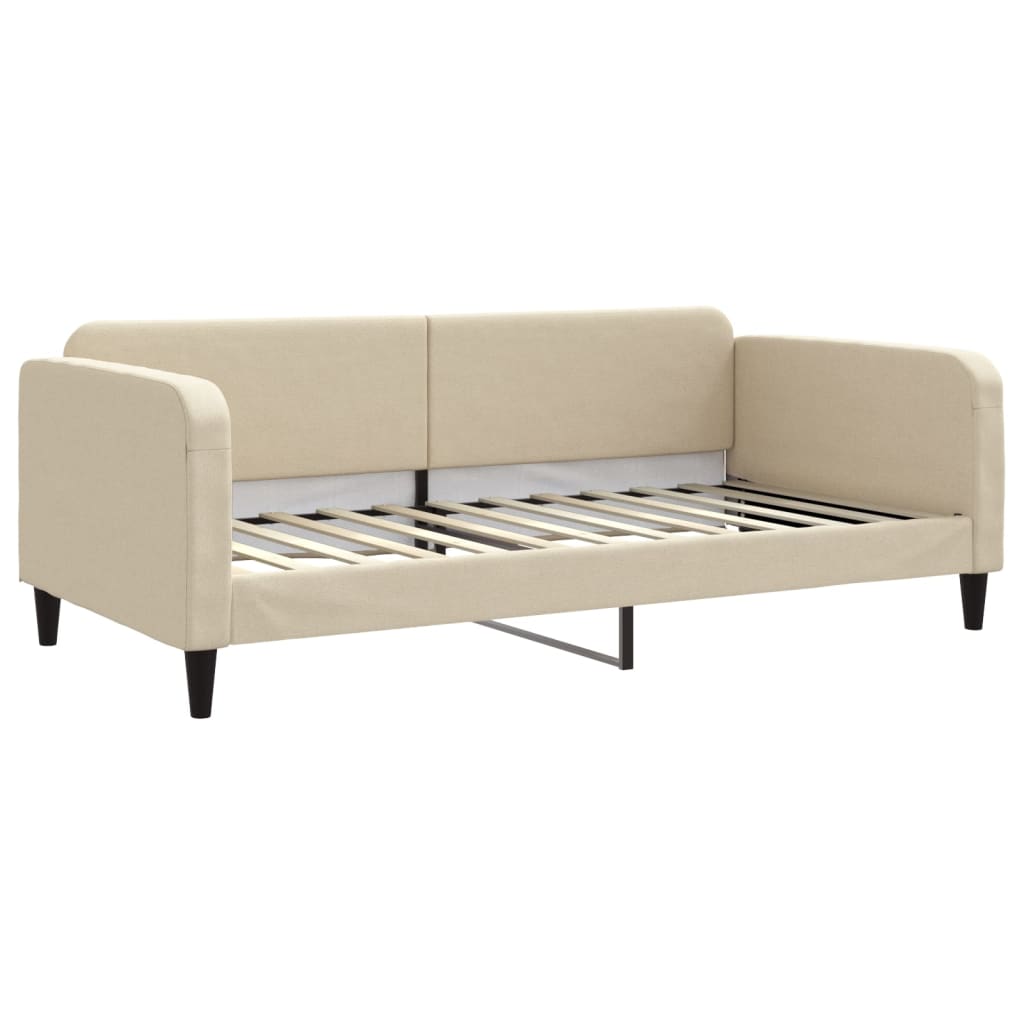 Dnevni krevet na razvlačenje krem 100 x 200 cm od tkanine
