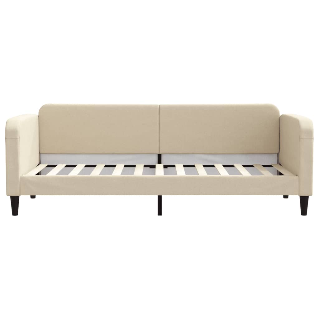 Dnevni krevet na razvlačenje s ladicama krem 80x200 cm tkanina