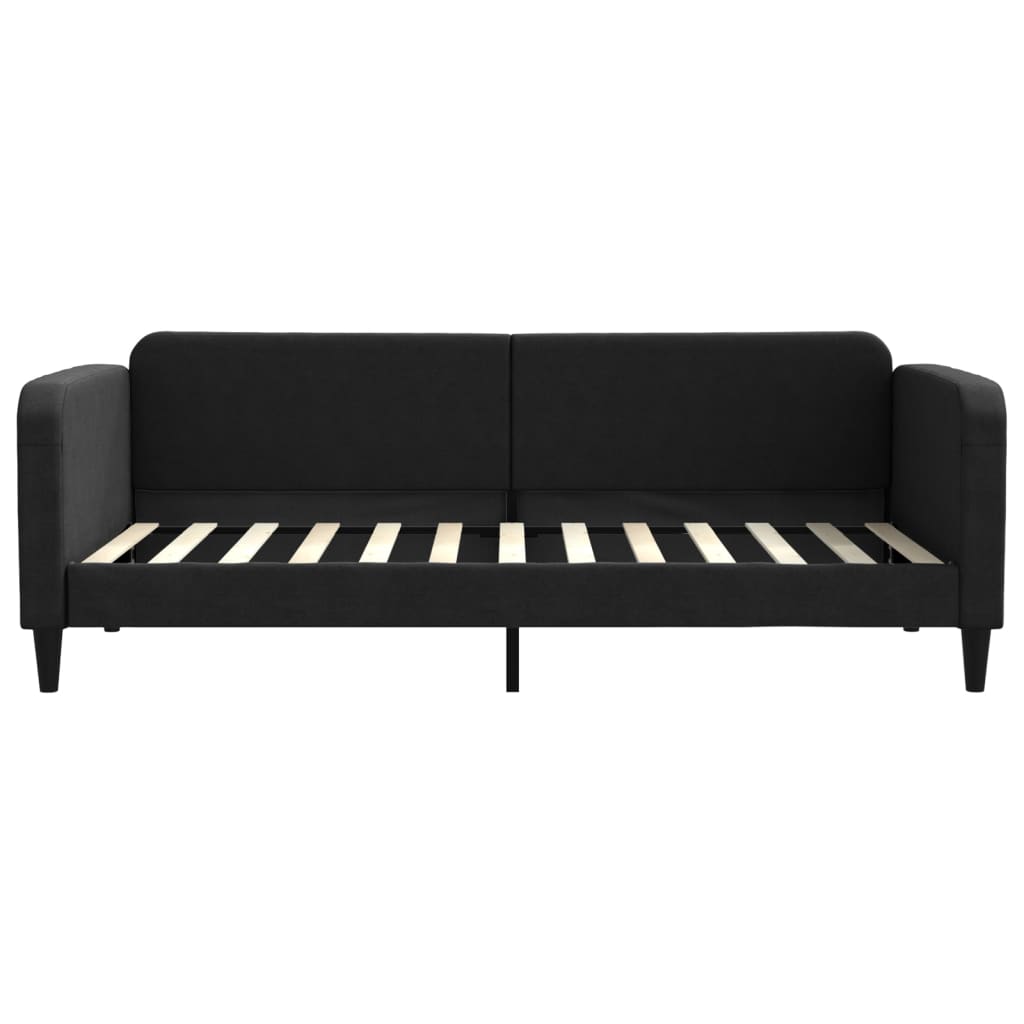 Dnevni krevet na razvlačenje s ladicama crni 90x200 cm tkanina