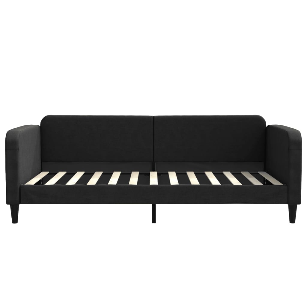 Dnevni krevet na razvlačenje s ladicama crni 100x200 cm tkanina