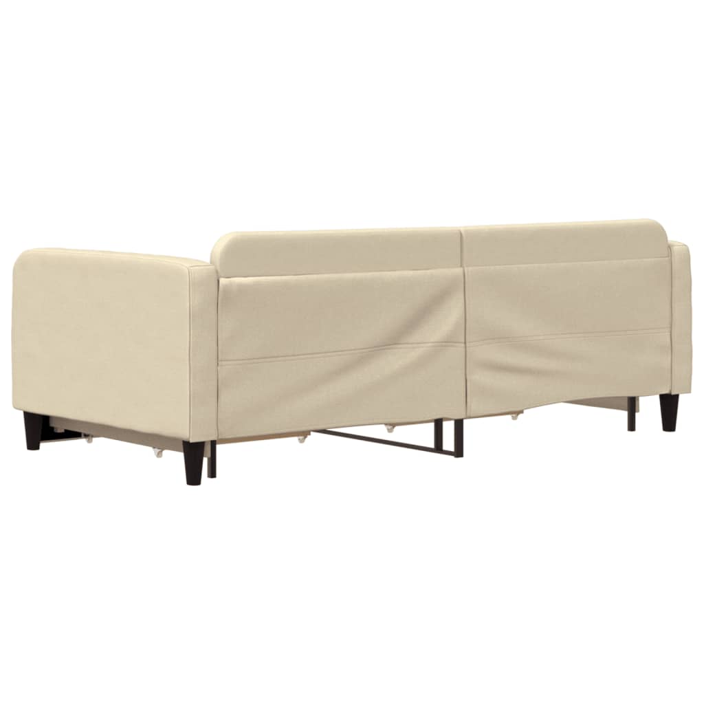 Dnevni krevet na razvlačenje s ladicama krem 100x200 cm tkanina