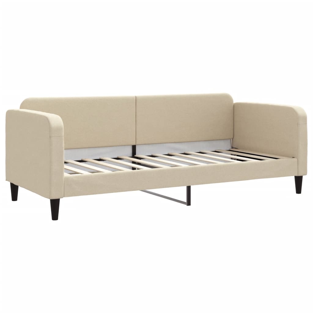 Dnevni krevet na razvlačenje s ladicama krem 80x200 cm tkanina