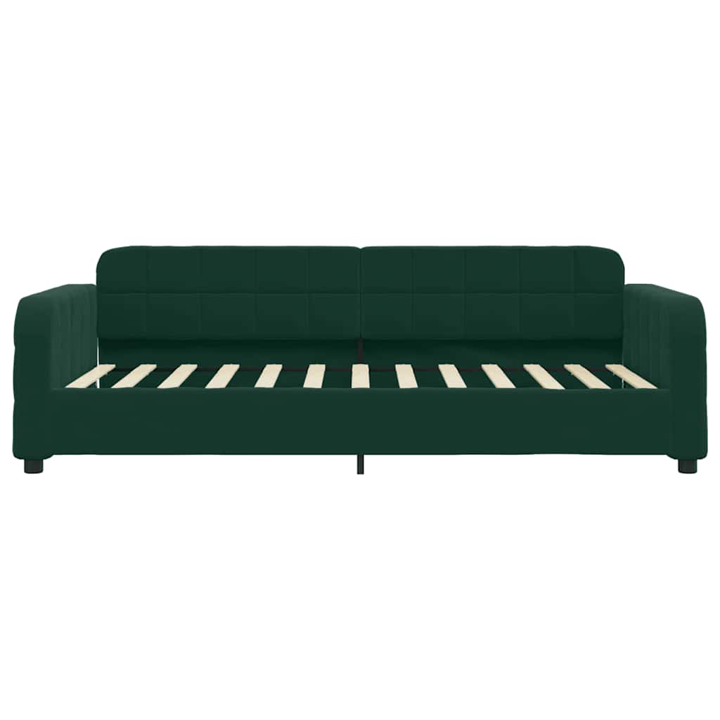 Dnevni krevet s madracem tamnozeleni 80 x 200 cm baršunasti