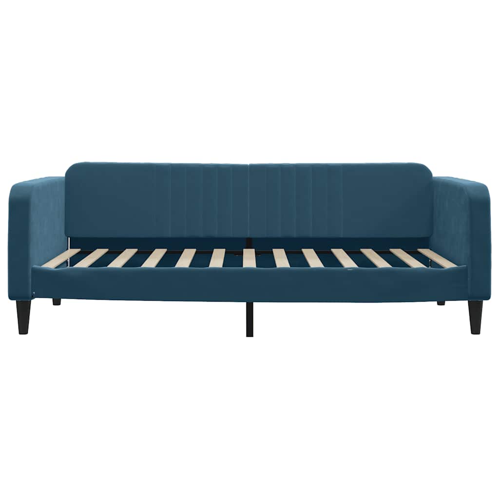 Dnevni krevet s madracem plavi 100 x 200 cm baršunasti