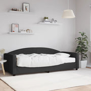 Dnevni krevet s madracem crni 90 x 200 cm od tkanine