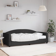 Dnevni krevet s madracem crni 90 x 190 cm od tkanine