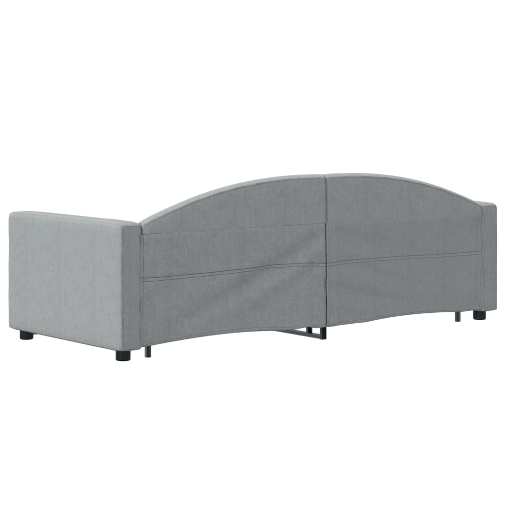 Dnevni krevet na razvlačenje svjetlosivi 80 x 200 cm od tkanine