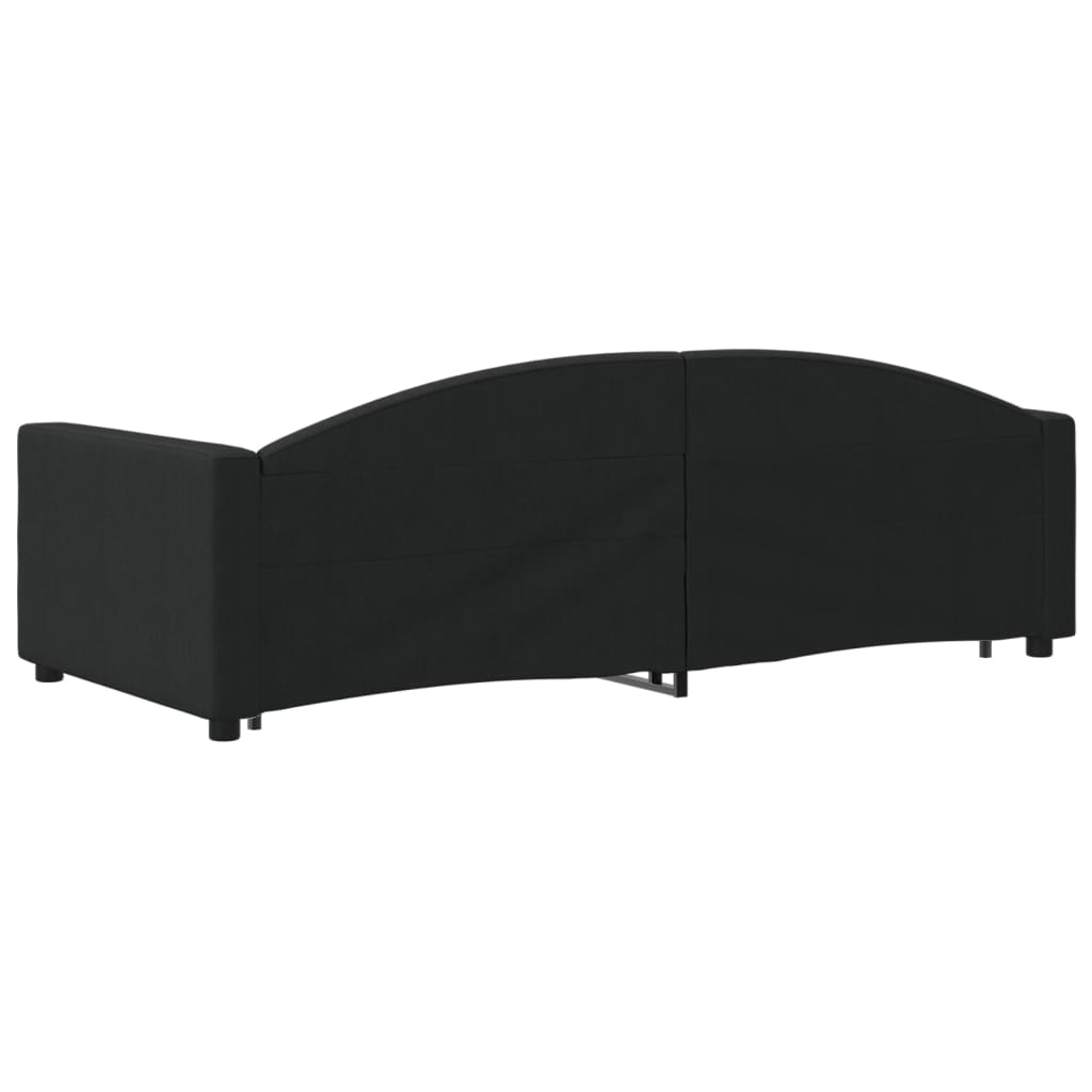 Dnevni krevet na razvlačenje s ladicama crni 90x200 cm tkanina