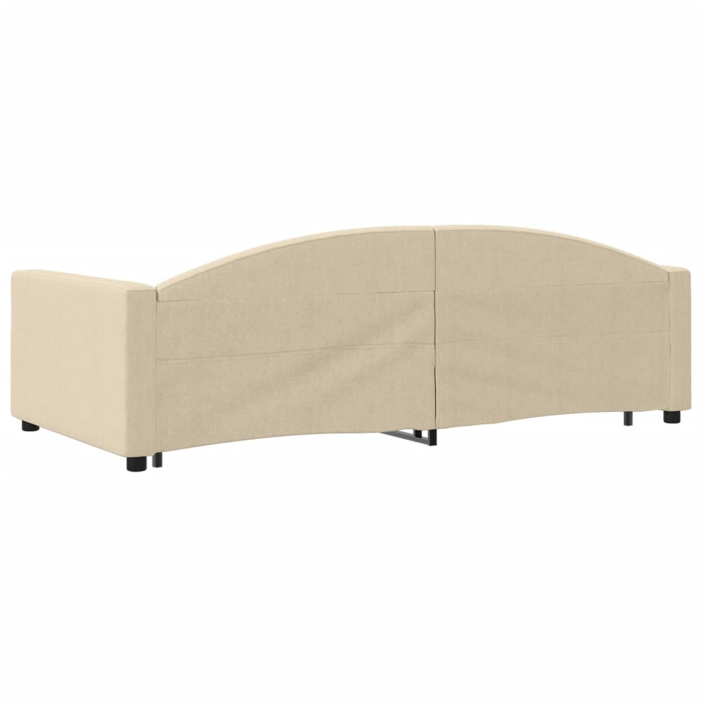 Dnevni krevet na razvlačenje s ladicama krem 100x200 cm tkanina