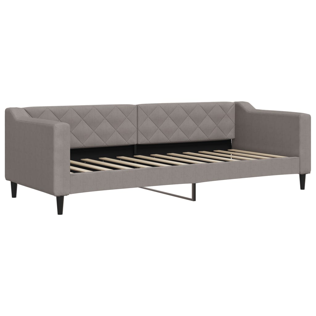 Dnevni krevet s madracem smeđesivi 80 x 200 cm od tkanine