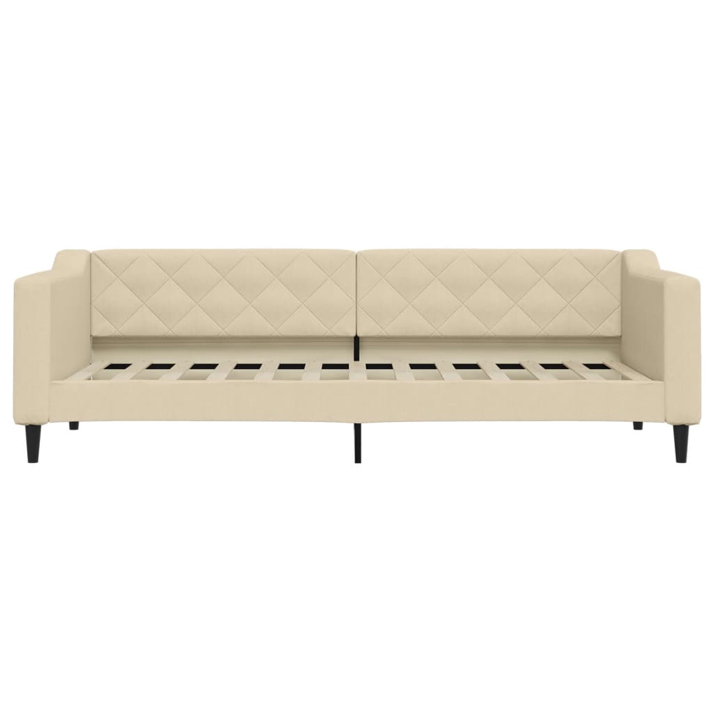 Dnevni krevet s madracem krem 80 x 200 cm od tkanine