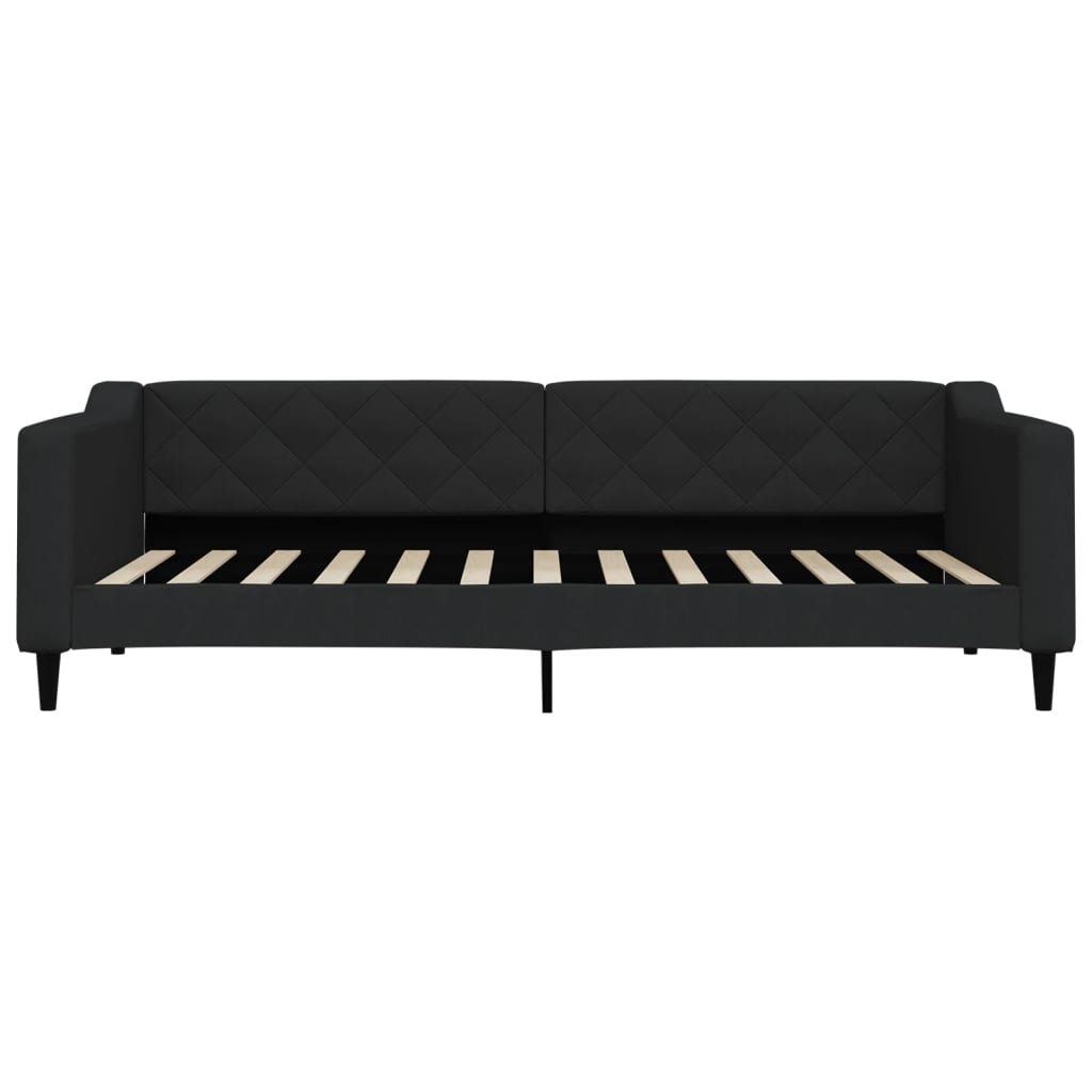 Dnevni krevet s madracem crni 90 x 200 cm od tkanine