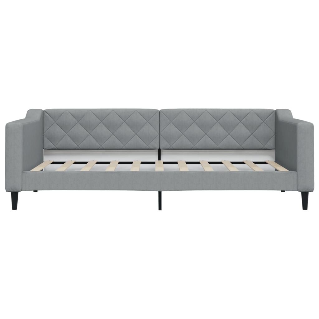 Dnevni krevet s madracem svjetlosivi 90 x 190 cm od tkanine