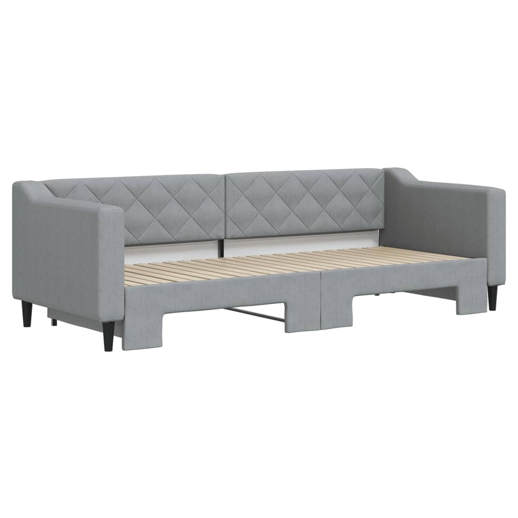 Dnevni krevet na razvlačenje svjetlosivi 80 x 200 cm od tkanine