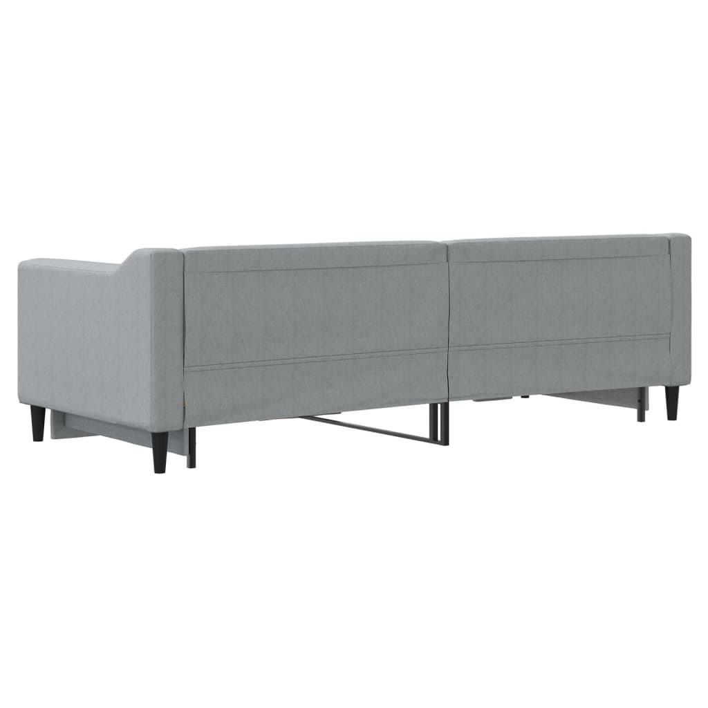 Dnevni krevet na razvlačenje svjetlosivi 80 x 200 cm od tkanine