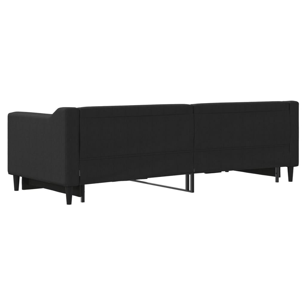 Dnevni krevet na razvlačenje crni 80 x 200 cm od tkanine