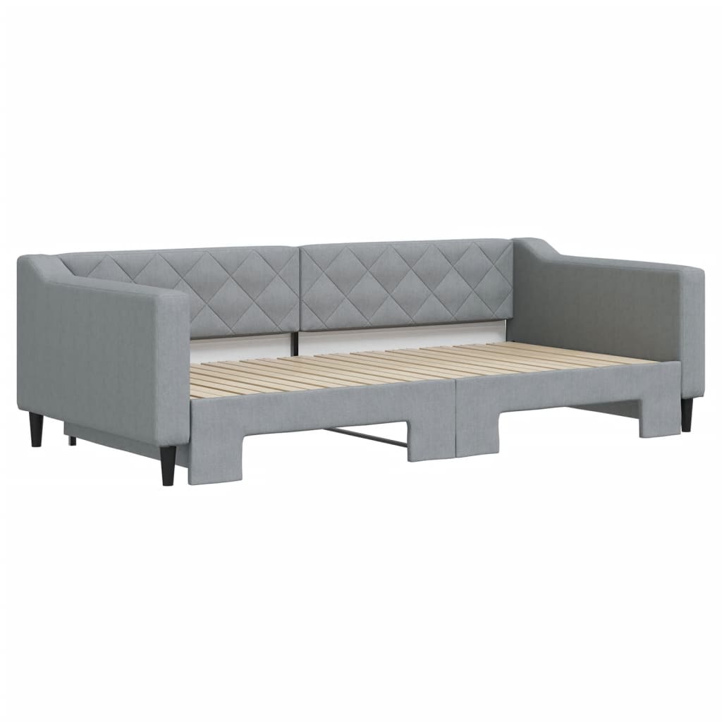Dnevni krevet na razvlačenje svjetlosivi 100x200 cm od tkanine